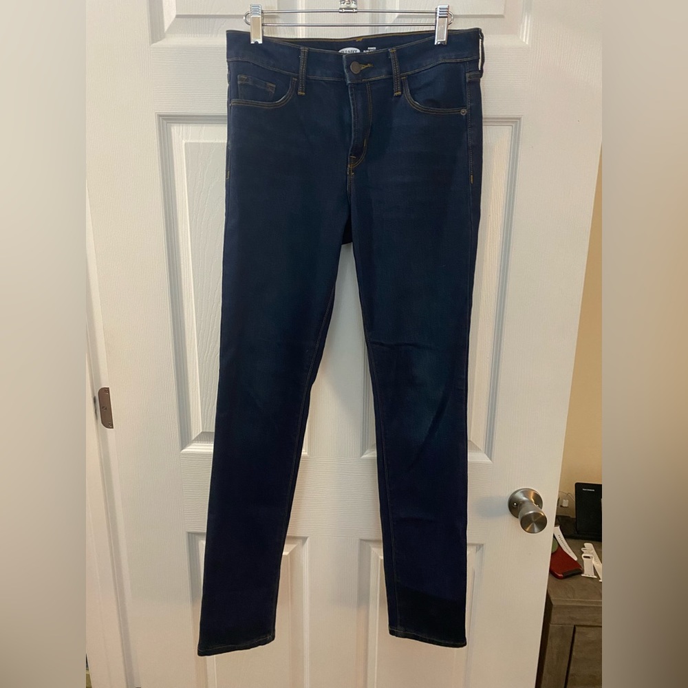 Old Navy power slim straight dark blue jeans